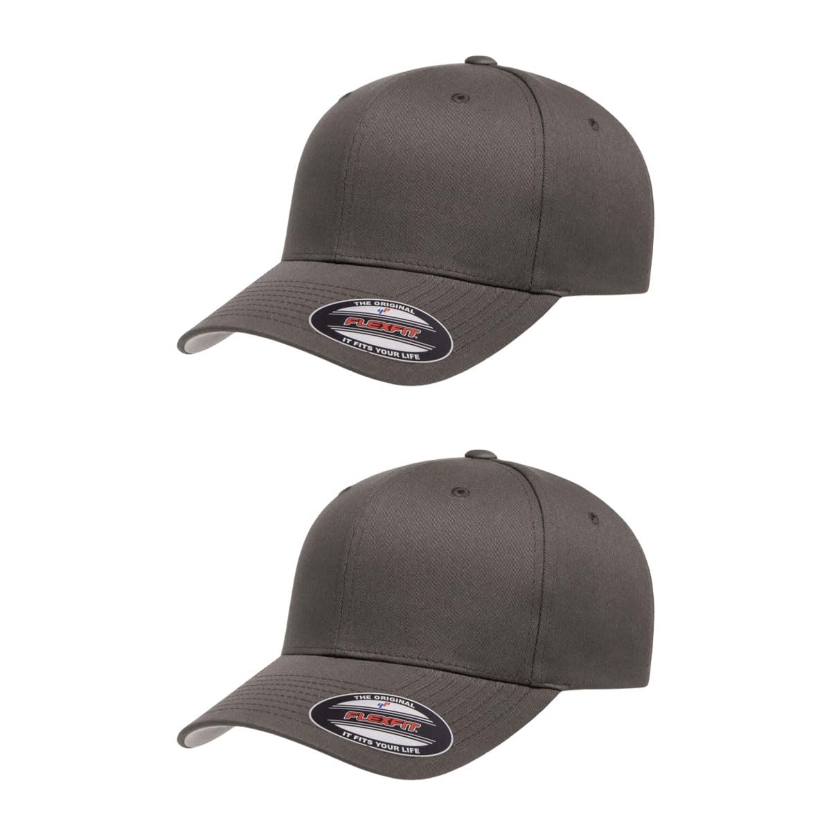 Cotton Twill Structured 6 Panel Fitted Baseball Cap Standard Fit