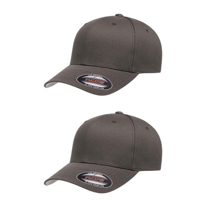 Cotton Twill Structured 6 Panel Fitted Baseball Cap Standard Fit