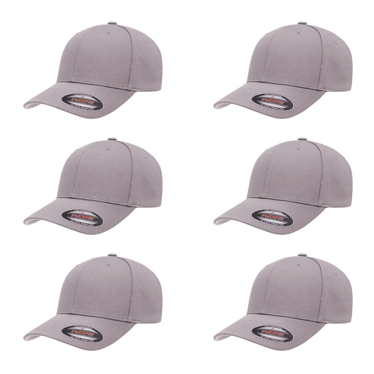 Cotton Twill Structured 6 Panel Fitted Baseball Cap Standard Fit