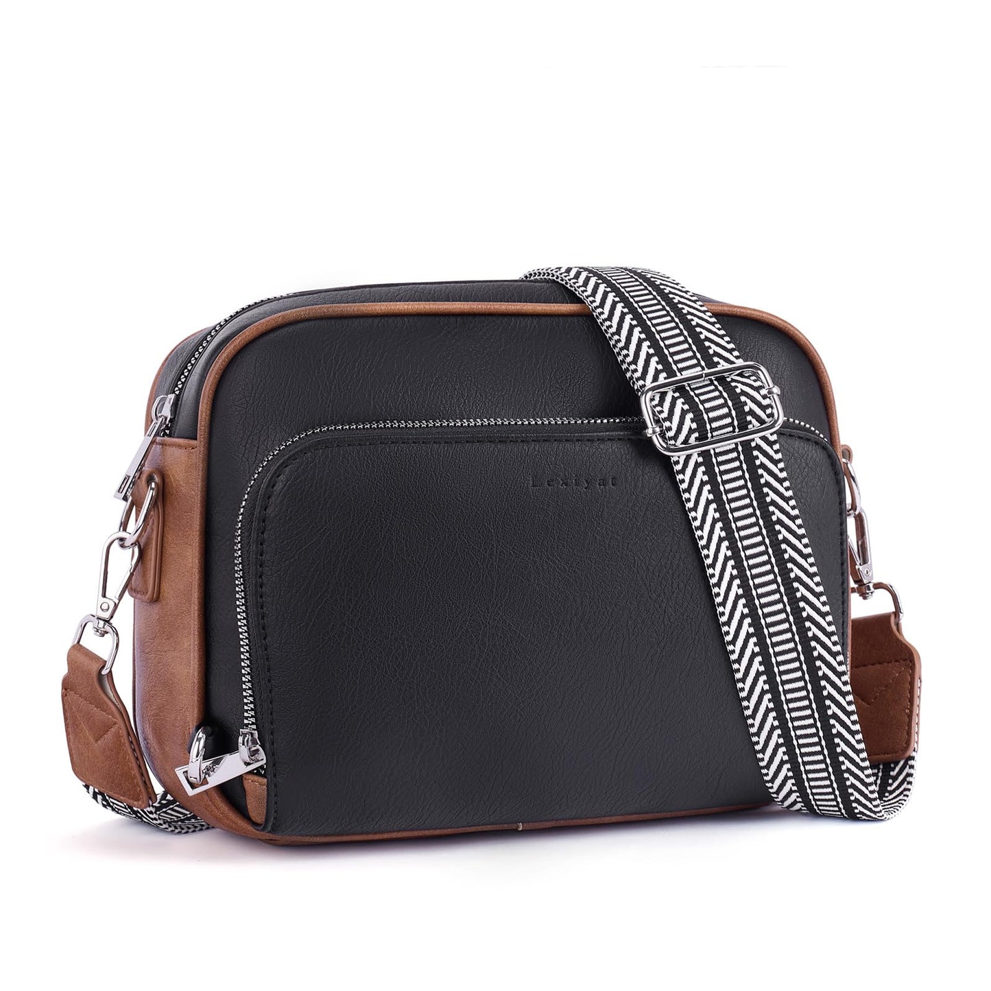 Women Vegan Leather Crossbody Anti-Theft Bag Built Wallet