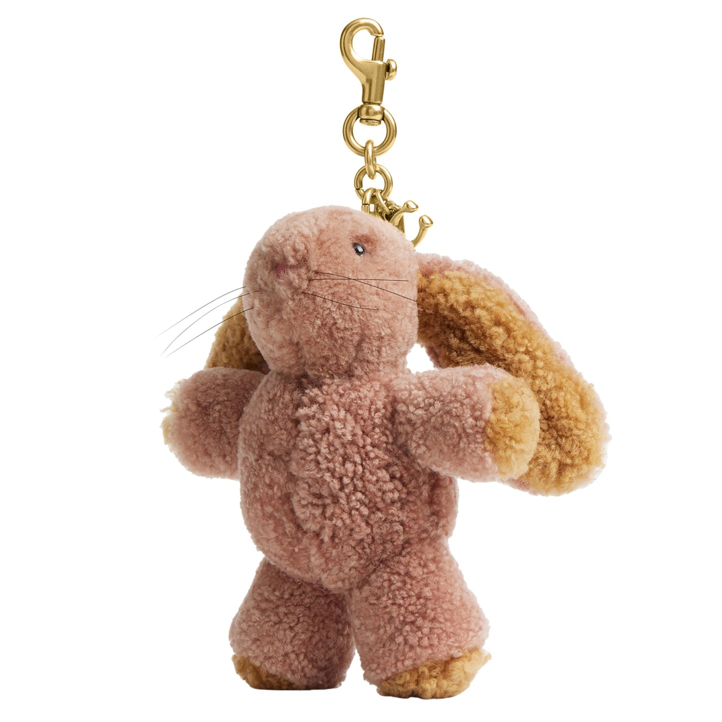 Shearling Bag Charm Plush Keychain Accessory