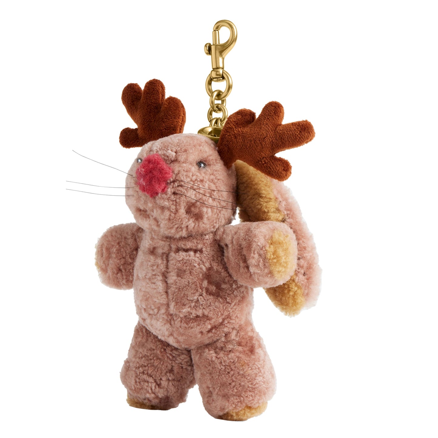 Shearling Bag Charm Plush Keychain Accessory