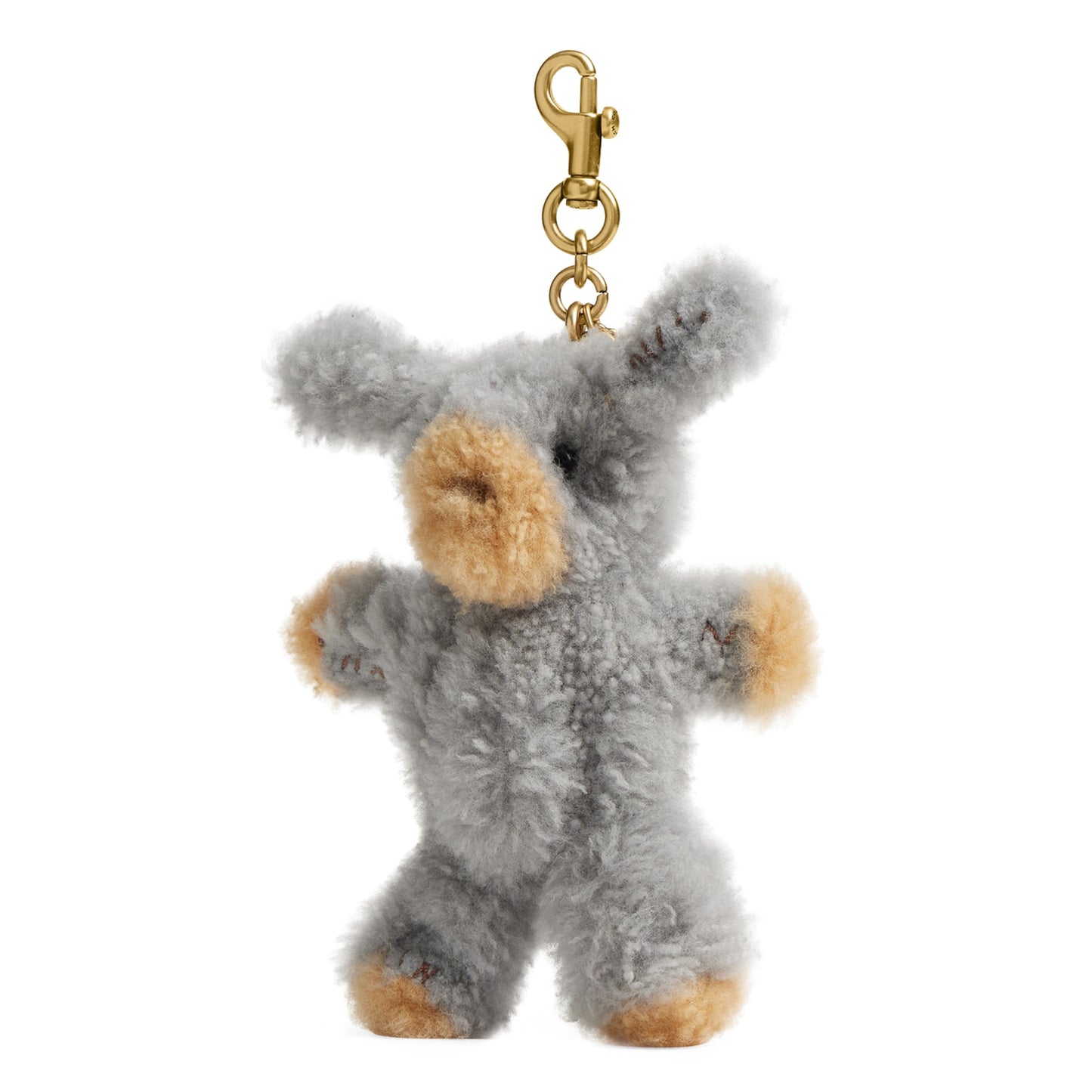 Shearling Bag Charm Plush Keychain Accessory