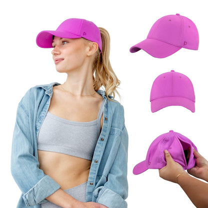 Women Baseball Cap Ponytail Magnetic Closure Adjustable Fit