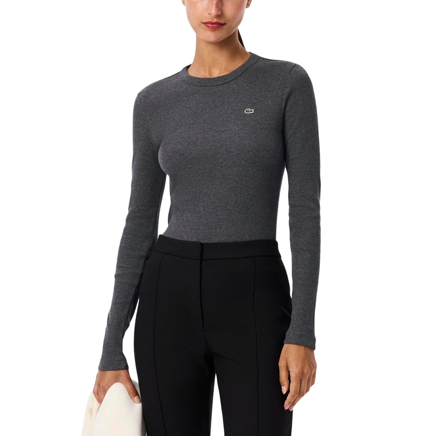 Women's Slim Fit Ribbed Cotton T-Shirt
