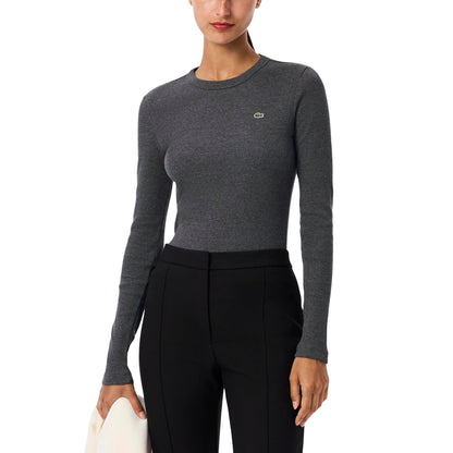 Women's Slim Fit Ribbed Cotton T-Shirt