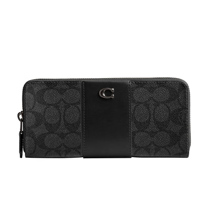 Slim Accordion Zip Leather Wallet Organizer Accessory