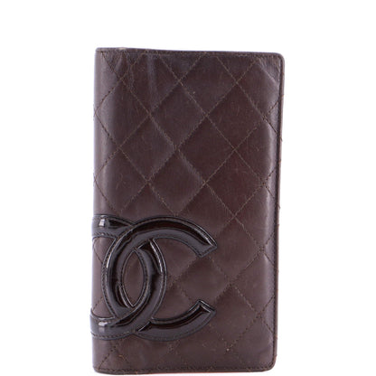 Quilted Leather Bifold Wallet Long Zip Accessory