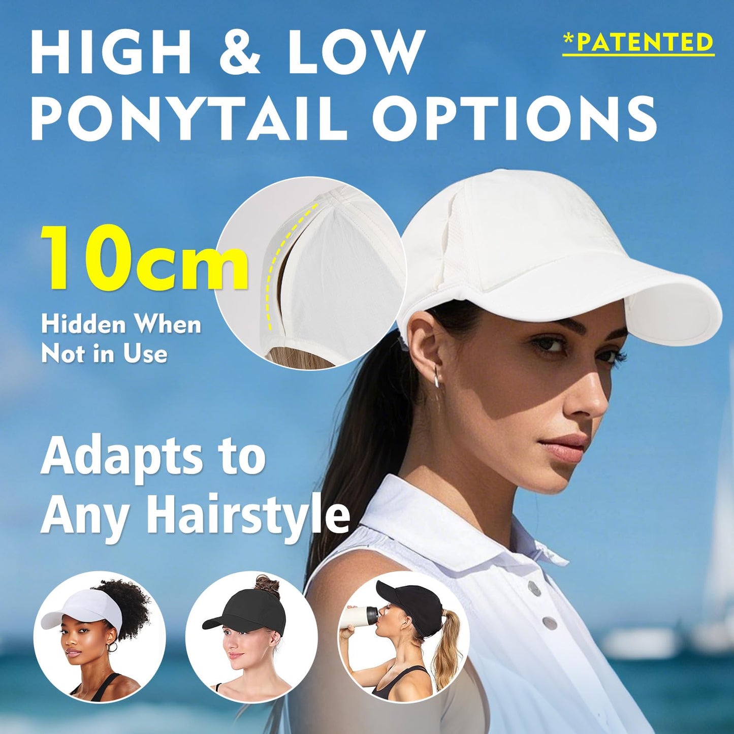 Cooling UV50 High Ponytail Baseball Cap Women Quick Dry Sport Hat