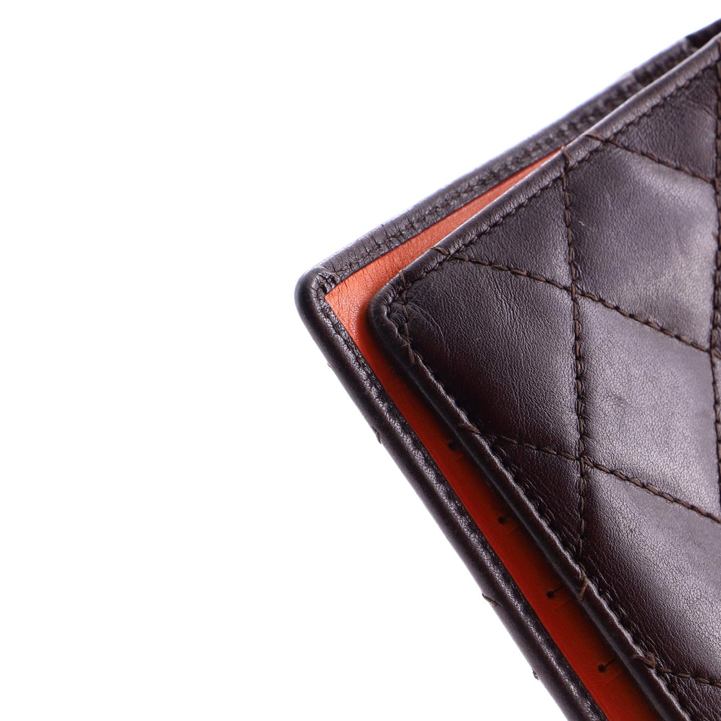 Quilted Leather Bifold Wallet Long Zip Accessory