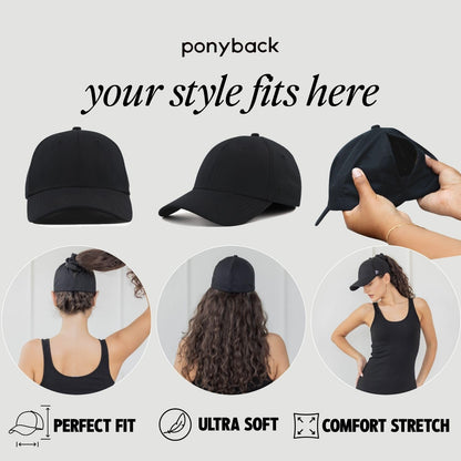 Women Baseball Cap Ponytail Magnetic Closure Adjustable Fit