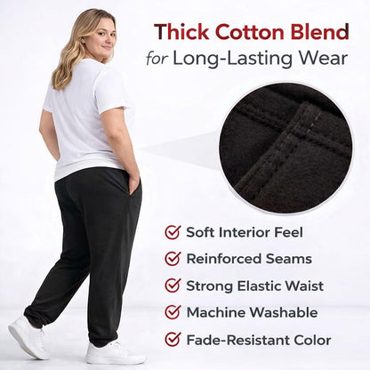Women Fleece Jogger Sweatpants Bulk Pack Ribbed Cuffs