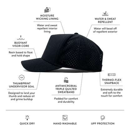 Water Resistant Snapback Baseball Cap Golf Running Workout Hat