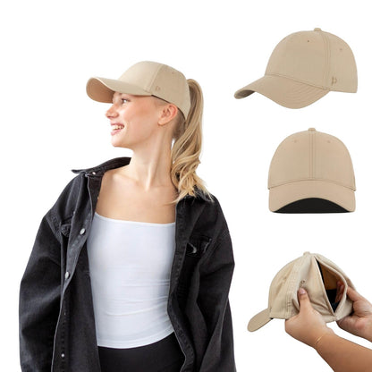 Women Baseball Cap Ponytail Magnetic Closure Adjustable Fit