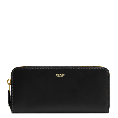 Slim Accordion Zip Leather Wallet Organizer Accessory