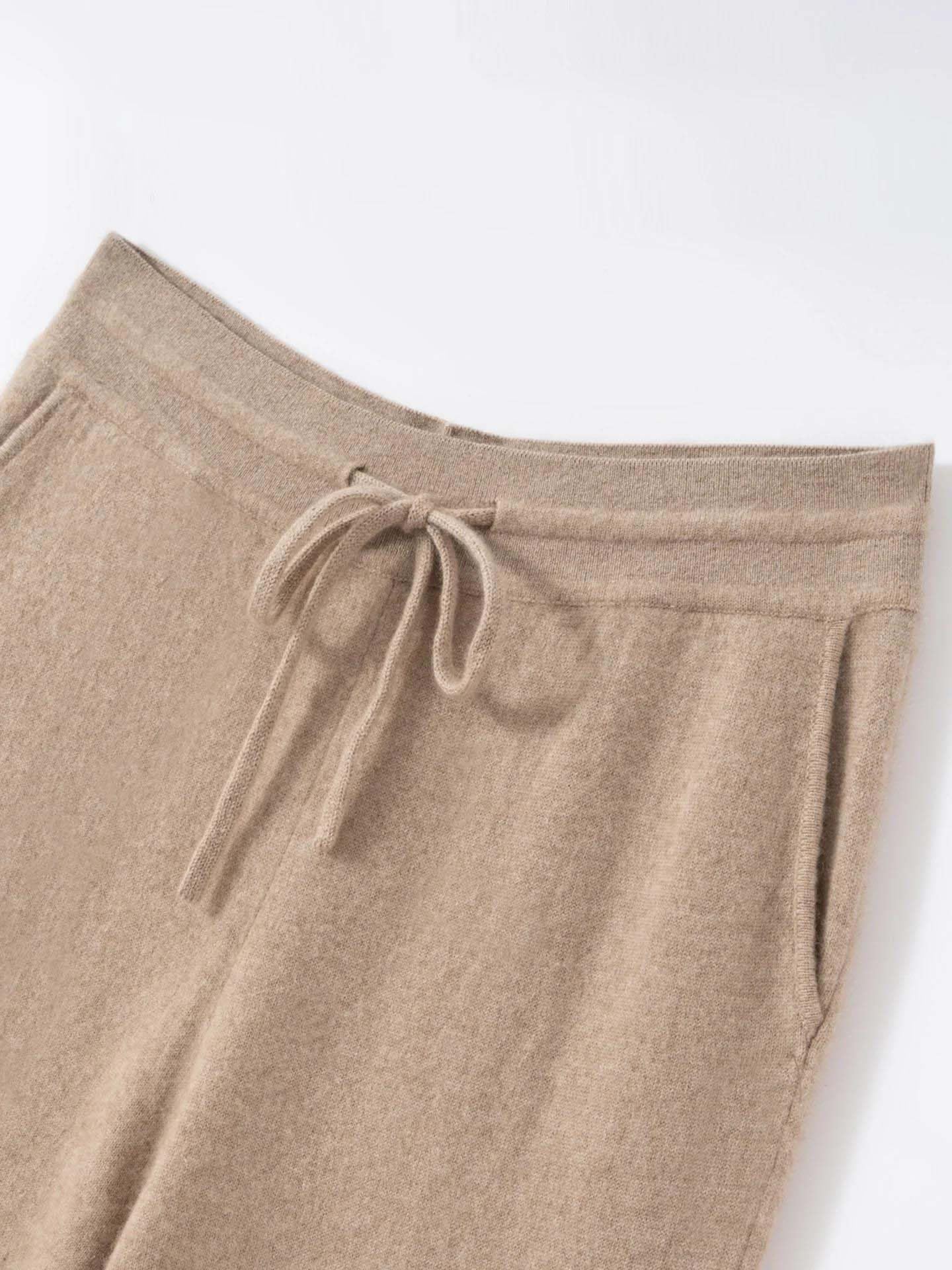Women Cashmere Knit Jogger Pants High Elastic Casual Trousers