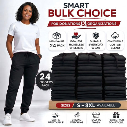 Women Fleece Jogger Sweatpants Bulk Pack Ribbed Cuffs
