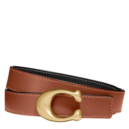 Reversible Sculpted Buckle Leather Belt 25mm Accessory