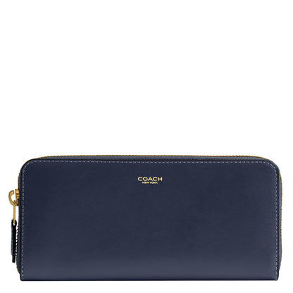 Slim Accordion Zip Leather Wallet Organizer Accessory