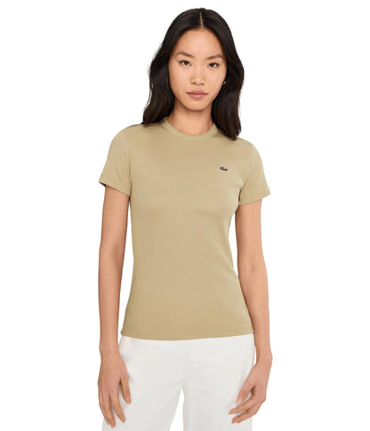 Women's Slim Fit Ribbed Cotton T-Shirt