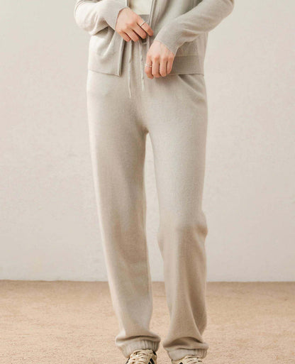 Women Cashmere Knit Jogger Pants High Elastic Casual Trousers
