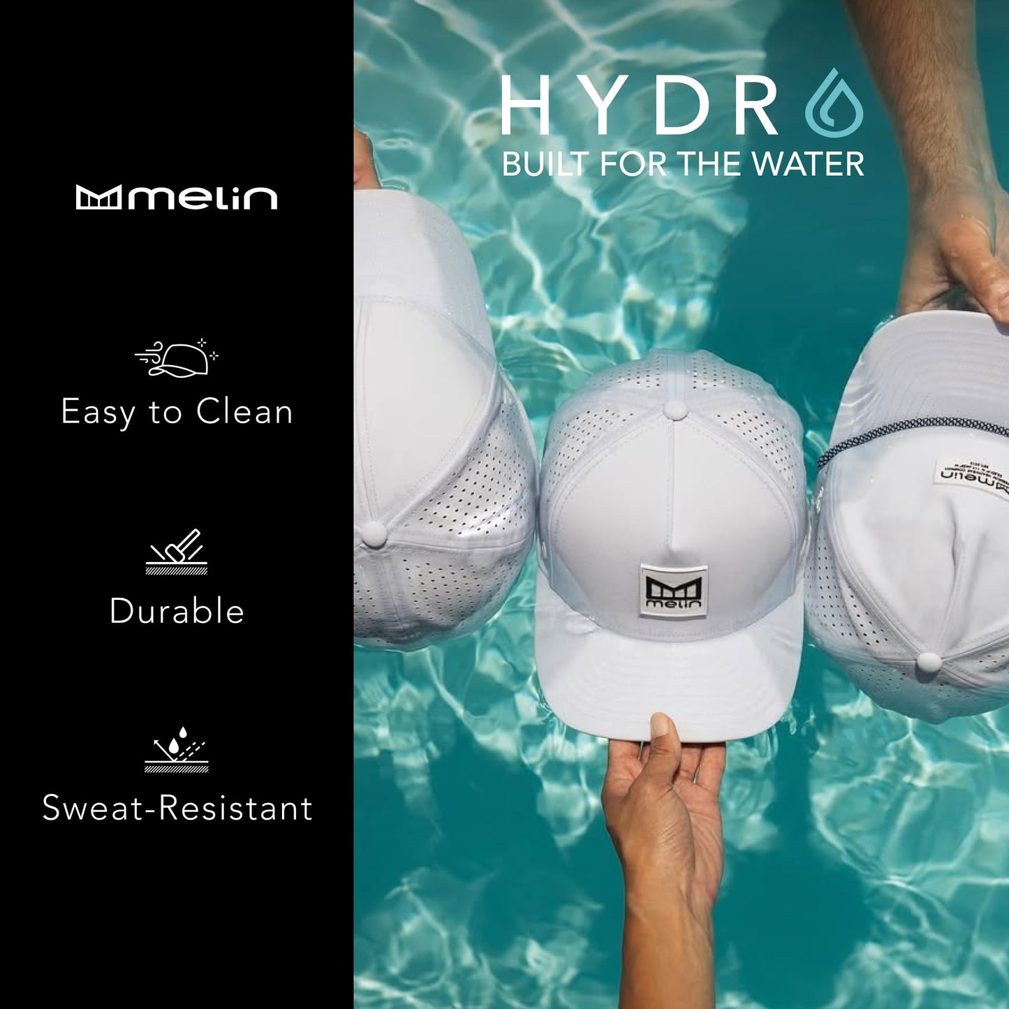 Water Resistant Snapback Baseball Cap Golf Running Workout Hat