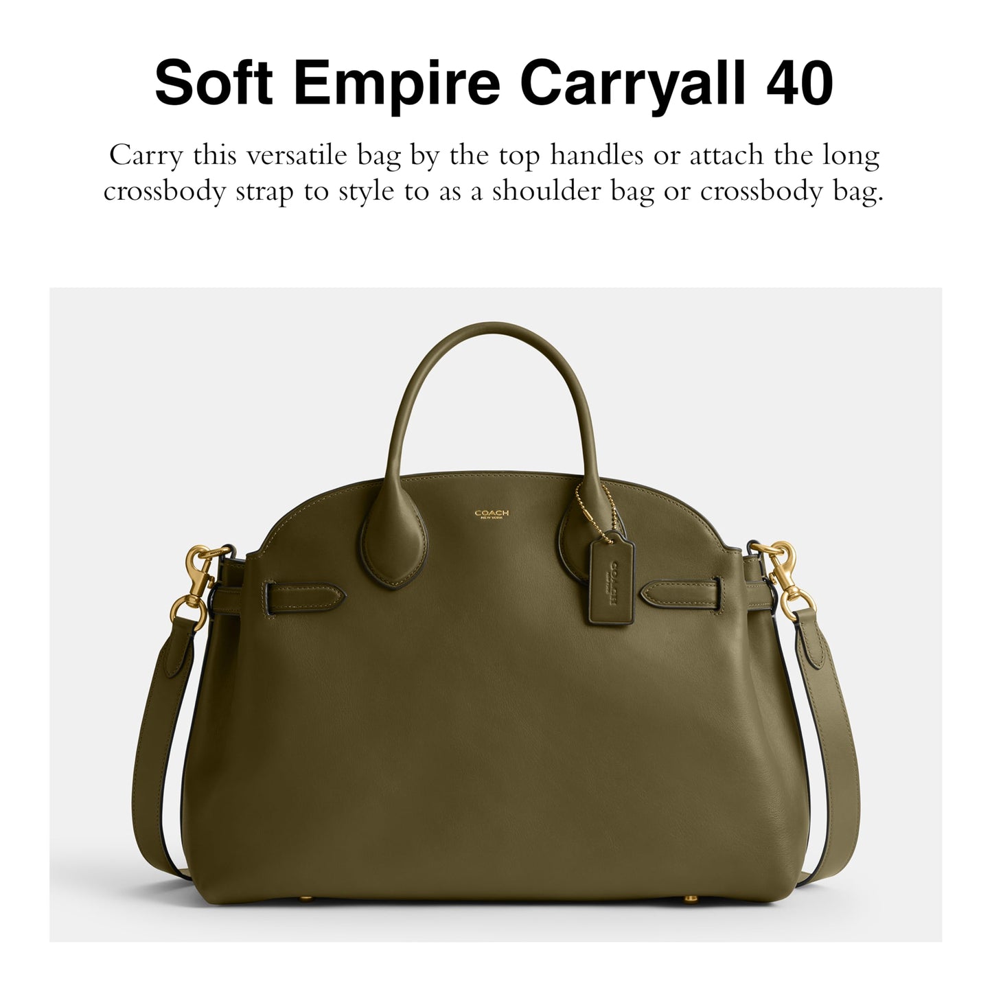 Women Soft Empire Carryall 40 Tote Bag Classic Leather