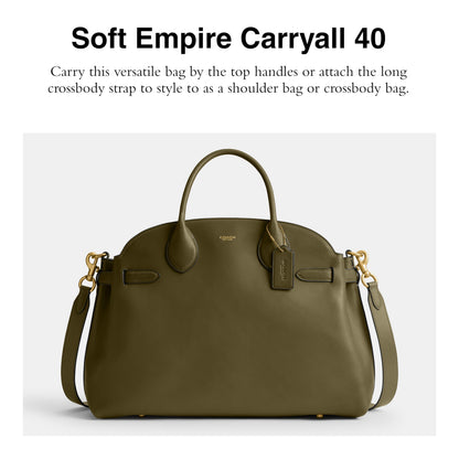 Women Soft Empire Carryall 40 Tote Bag Classic Leather