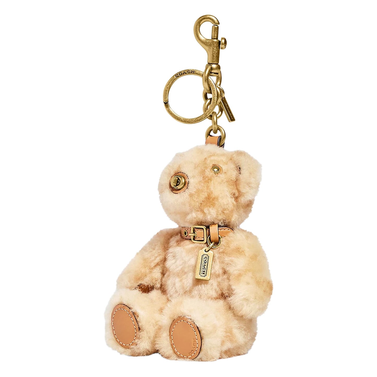 Shearling Bag Charm Plush Keychain Accessory