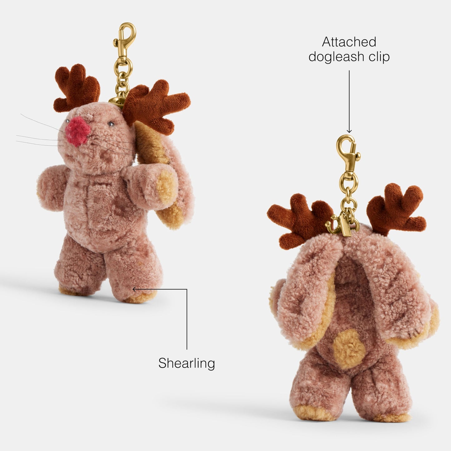Shearling Bag Charm Plush Keychain Accessory
