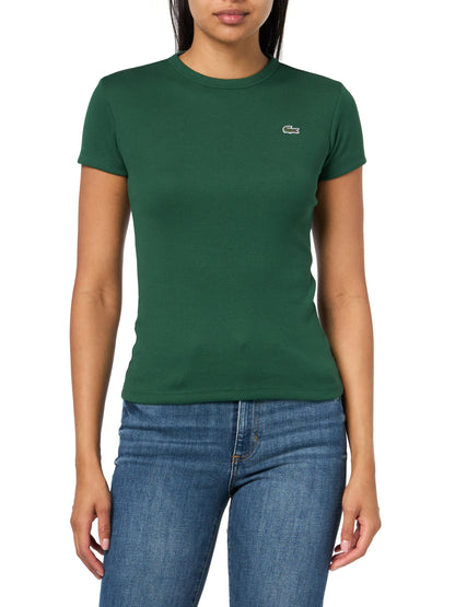 Women's Slim Fit Ribbed Cotton T-Shirt