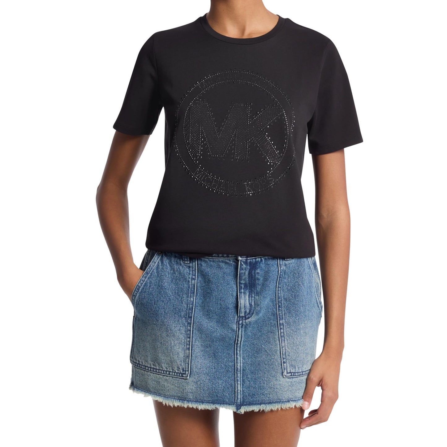 Women's Rhinestud Logo Cotton T-Shirt