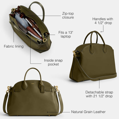 Women Soft Empire Carryall 40 Tote Bag Classic Leather