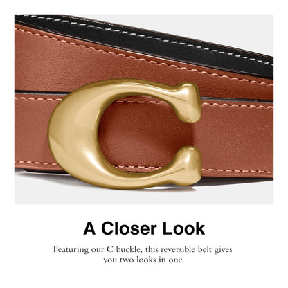 Reversible Sculpted Buckle Leather Belt 25mm Accessory