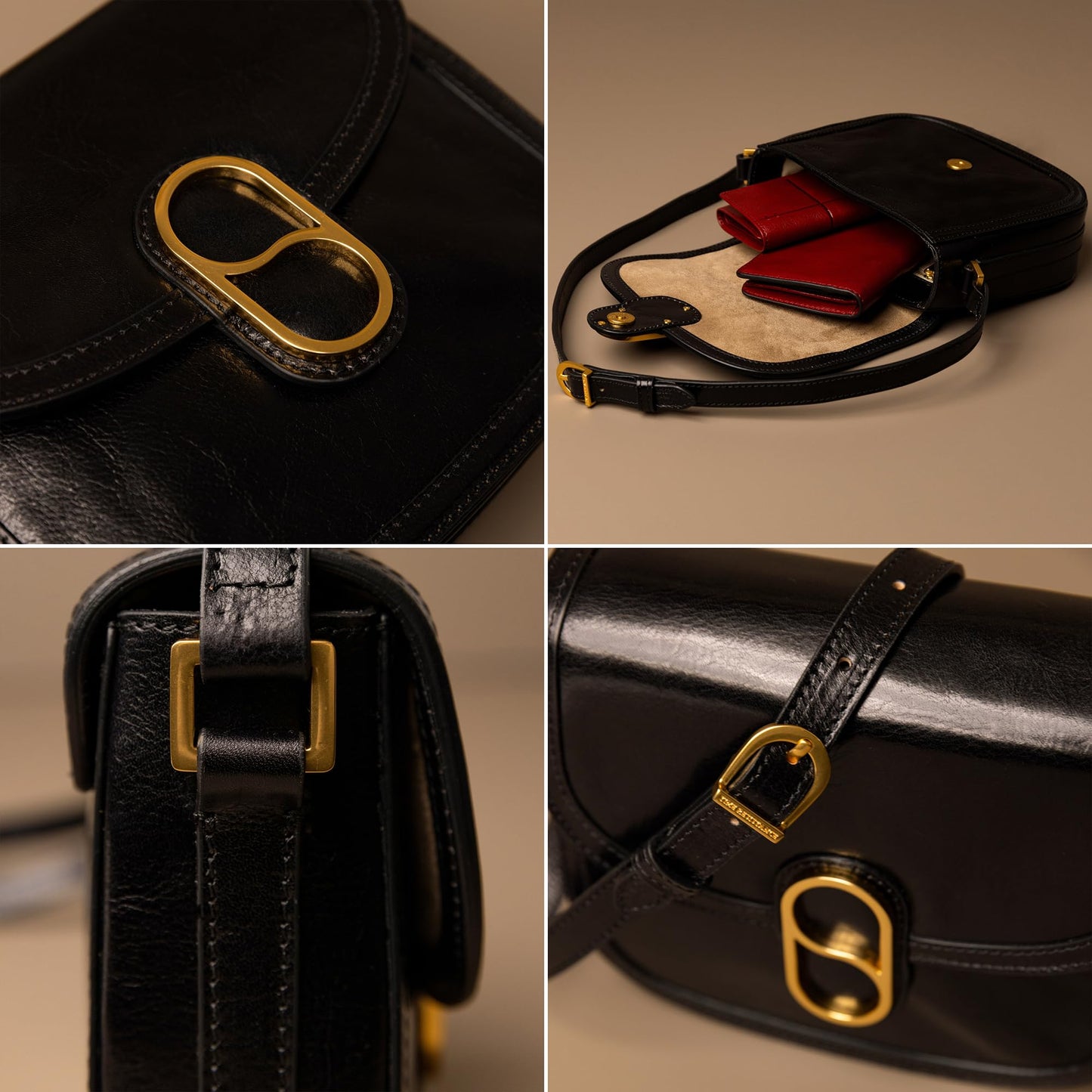 Women Full Grain Leather Crossbody Messenger Bag