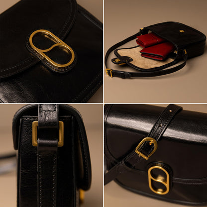 Women Full Grain Leather Crossbody Messenger Bag