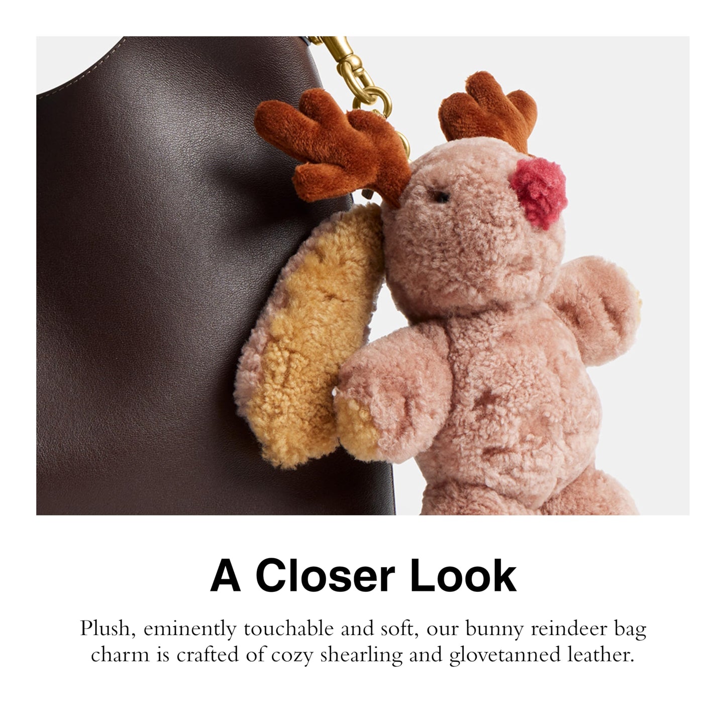 Shearling Bag Charm Plush Keychain Accessory