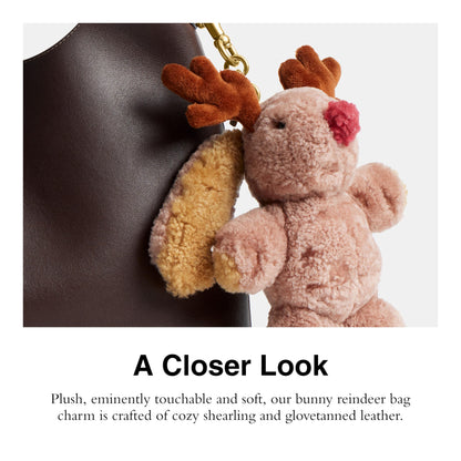 Shearling Bag Charm Plush Keychain Accessory