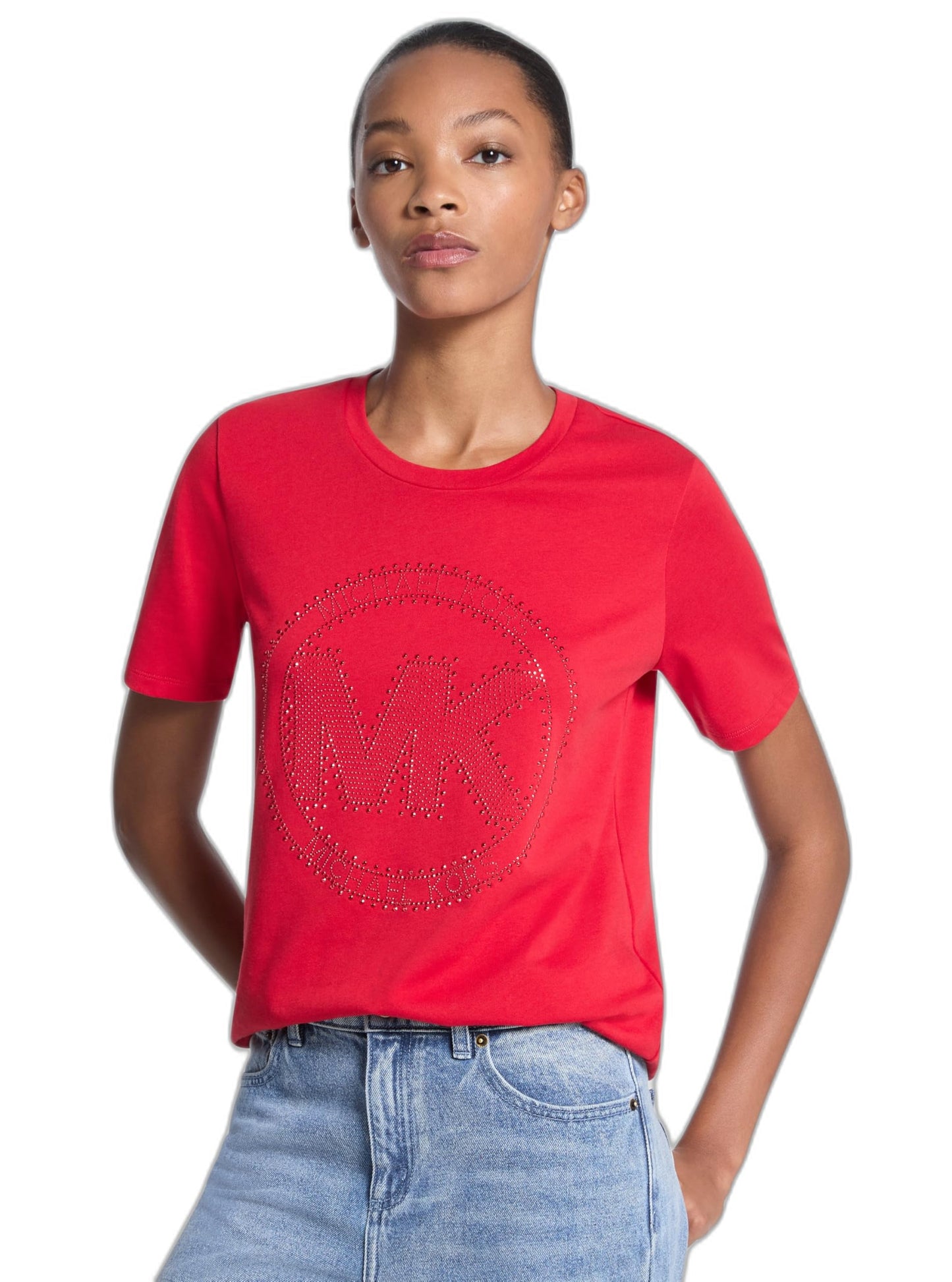 Women's Rhinestud Logo Cotton T-Shirt