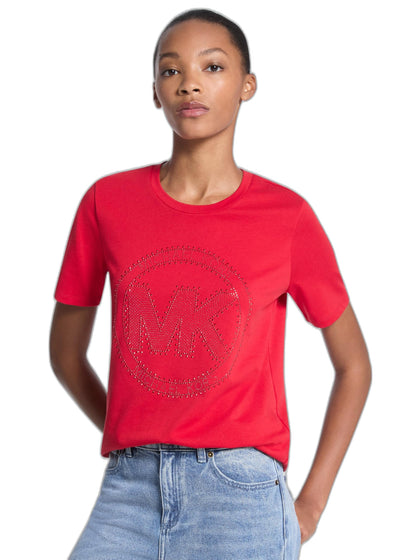 Women's Rhinestud Logo Cotton T-Shirt