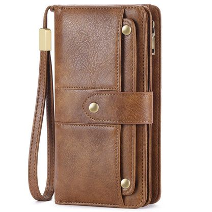RFID Leather Bifold Wallet Zipper Coin Purse Organizer