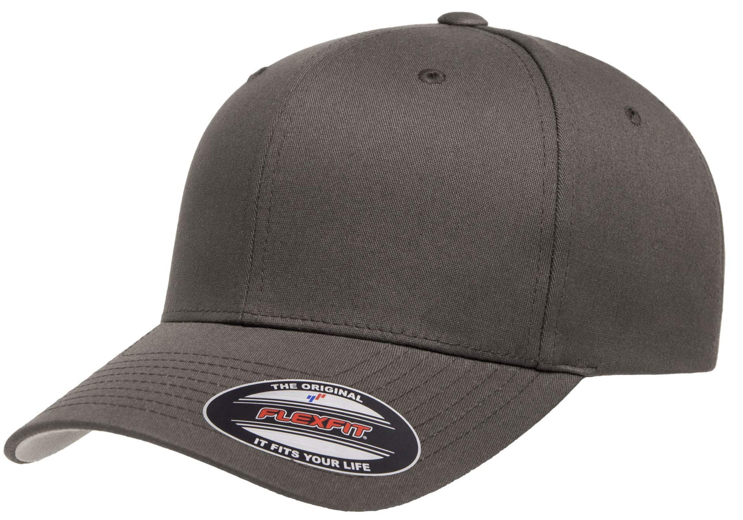 Cotton Twill Structured 6 Panel Fitted Baseball Cap Standard Fit