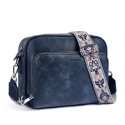 Women Vegan Leather Crossbody Anti-Theft Bag Built Wallet