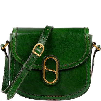 Women Full Grain Leather Crossbody Messenger Bag